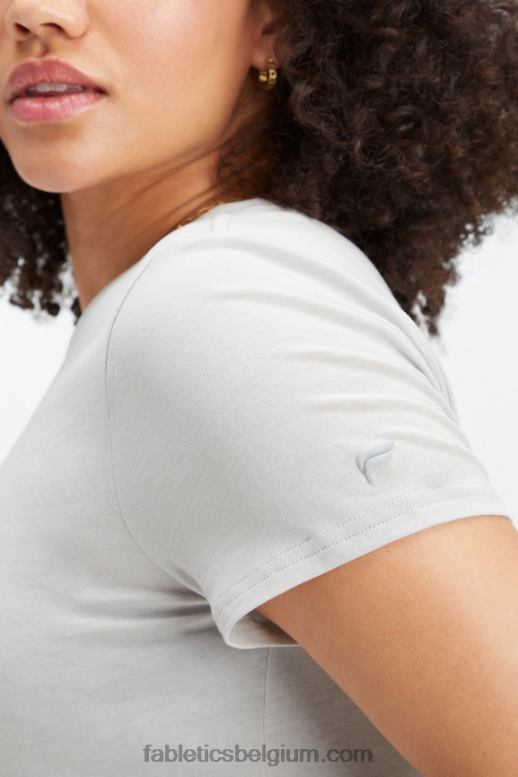 mineraal grijs vrouwen T-shirt van 100% katoenen jersey Fabletics LH20J1997