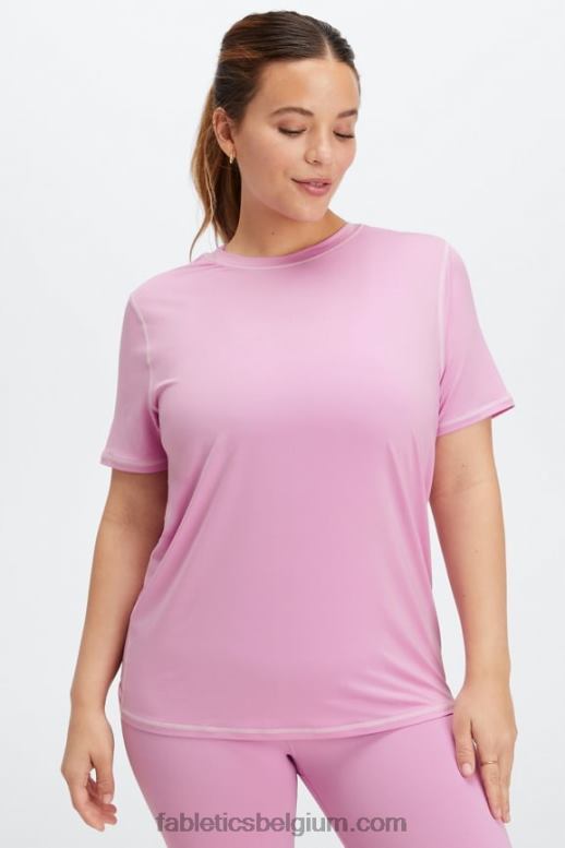 mistige lila/paarse mist vrouwen phoenix lite top met korte mouwen Fabletics LH20J1980