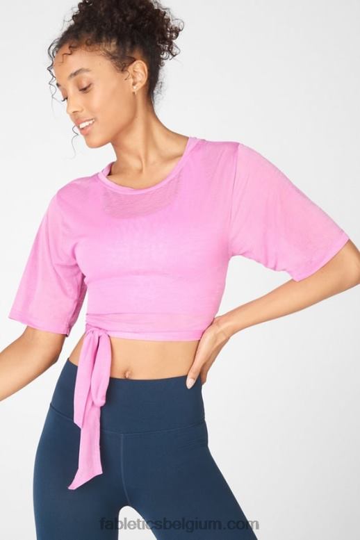 mistige lila vrouwen Ryan T-shirt met korte mouwen Fabletics LH20J2059