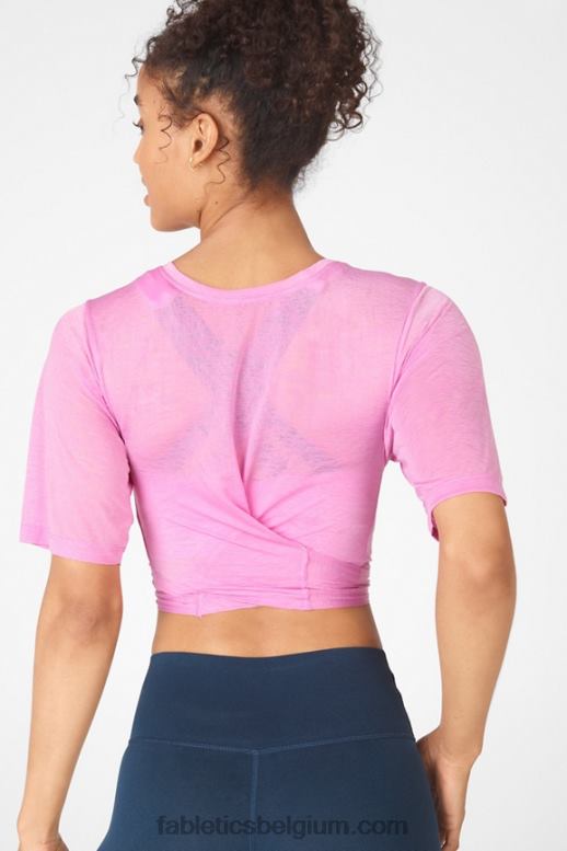 mistige lila vrouwen Ryan T-shirt met korte mouwen Fabletics LH20J2059
