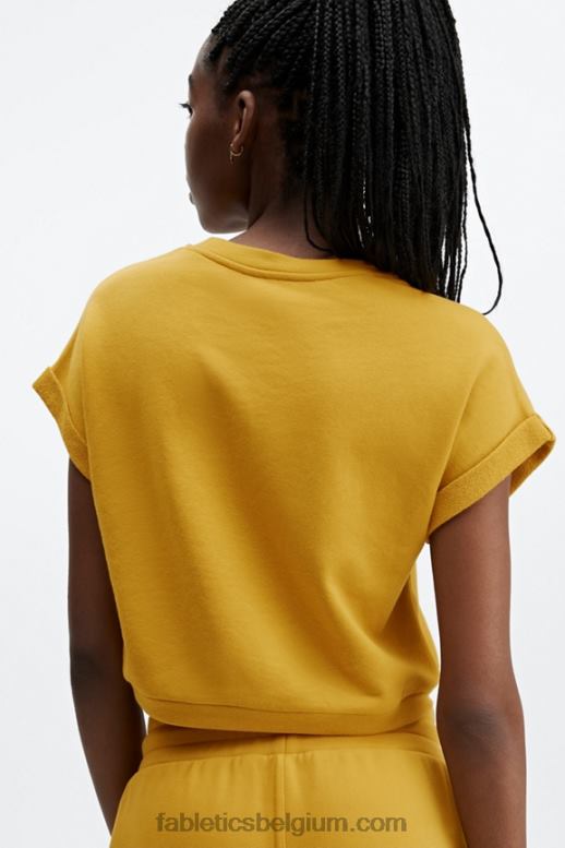 mosterd vrouwen cassie sweatshirt met korte mouwen Fabletics LH20J2055