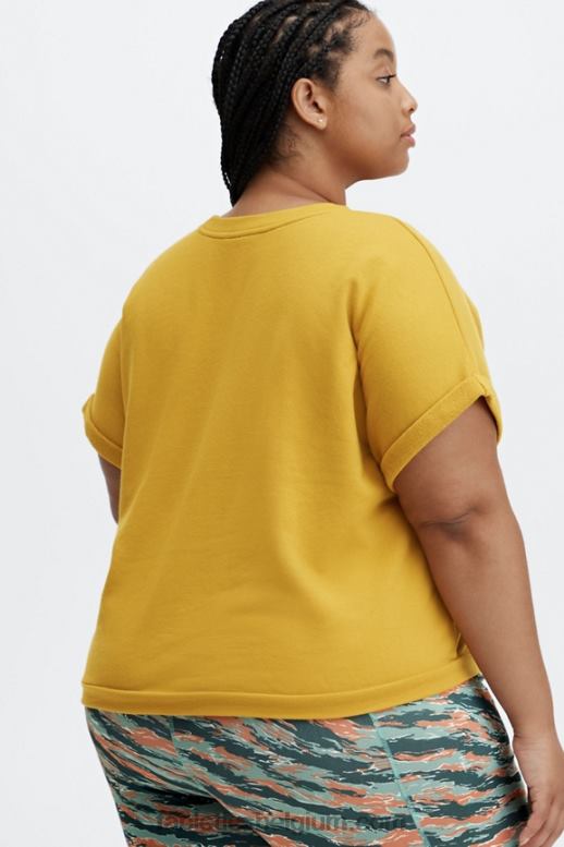 mosterd vrouwen cassie sweatshirt met korte mouwen Fabletics LH20J2056