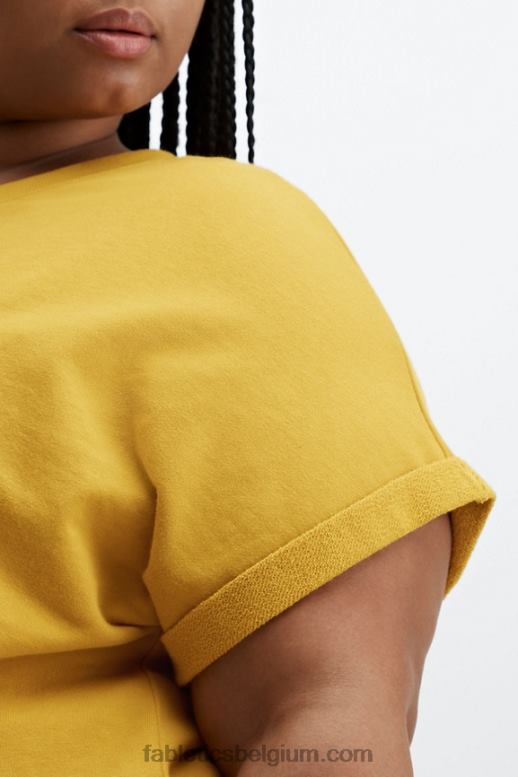 mosterd vrouwen cassie sweatshirt met korte mouwen Fabletics LH20J2056