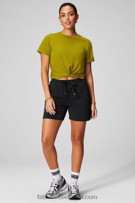 olijfgaard vrouwen T-shirt van 100% katoen met gedraaide voorkant Fabletics LH20J1943