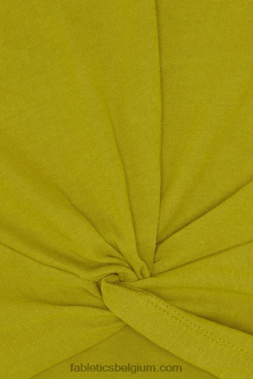 olijfgaard vrouwen T-shirt van 100% katoen met gedraaide voorkant Fabletics LH20J1943