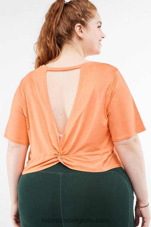 oranje uitbarsting vrouwen milieubewust gedraaid T-shirt met korte mouwen Fabletics LH20J2053