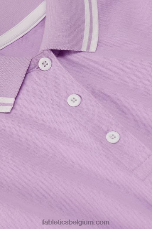 paars kosmo/mintgrijs vrouwen klassieke piqué polo met korte mouwen Fabletics LH20J1965