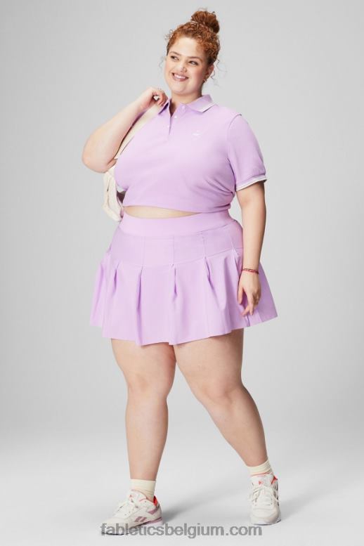 paars kosmo/mintgrijs vrouwen klassieke piqué polo met korte mouwen Fabletics LH20J1966