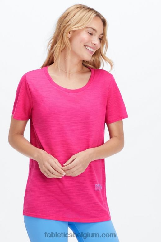 pluche roze/atletische club vrouwen klassiek T-shirt Fabletics LH20J2020
