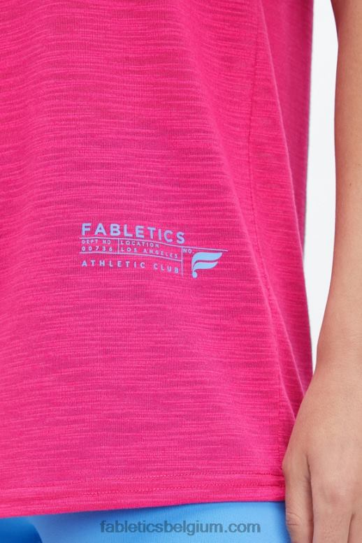 pluche roze/atletische club vrouwen klassiek T-shirt Fabletics LH20J2020