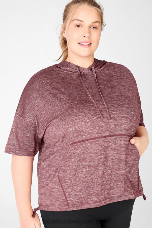 roest heide vrouwen bea hoodie met korte mouwen Fabletics LH20J2111