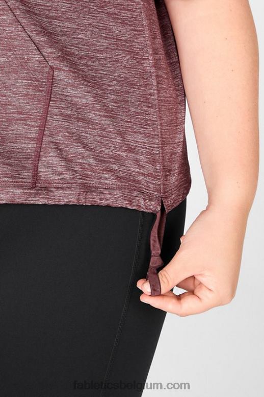 roest heide vrouwen bea hoodie met korte mouwen Fabletics LH20J2111
