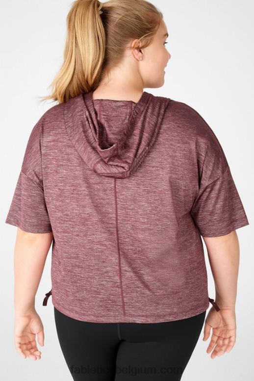 roest heide vrouwen bea hoodie met korte mouwen Fabletics LH20J2111