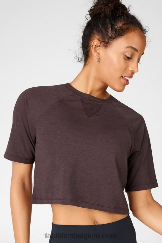 roest heide vrouwen loveday T-shirt met raglanmouwen en korte mouwen Fabletics LH20J2104