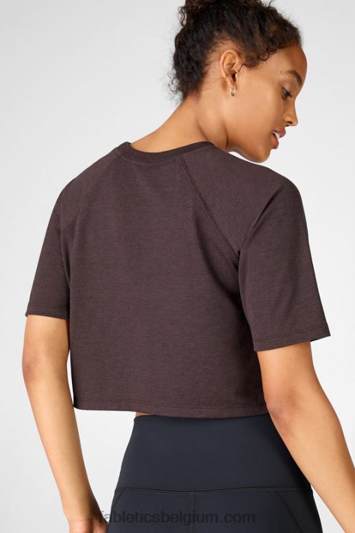 roest heide vrouwen loveday T-shirt met raglanmouwen en korte mouwen Fabletics LH20J2104