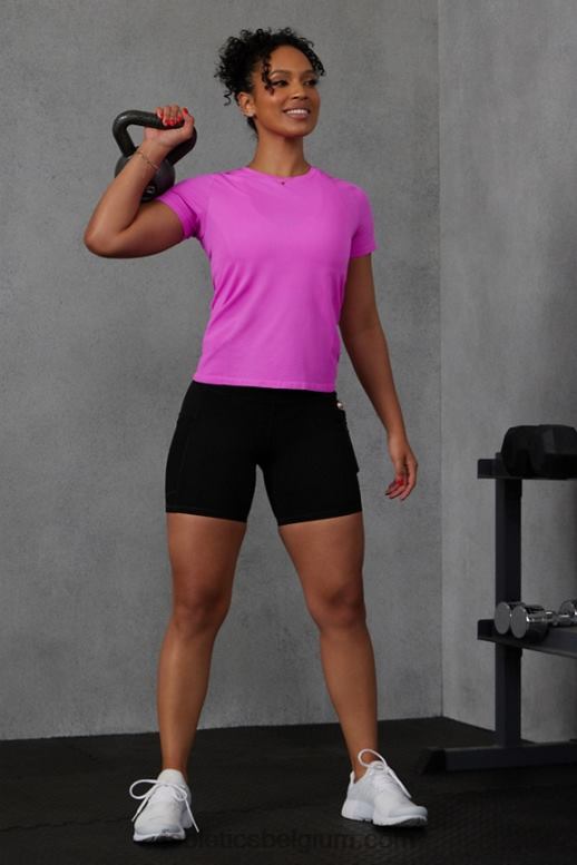 roze ontsnapping vrouwen feather tech top met korte mouwen Fabletics LH20J1947