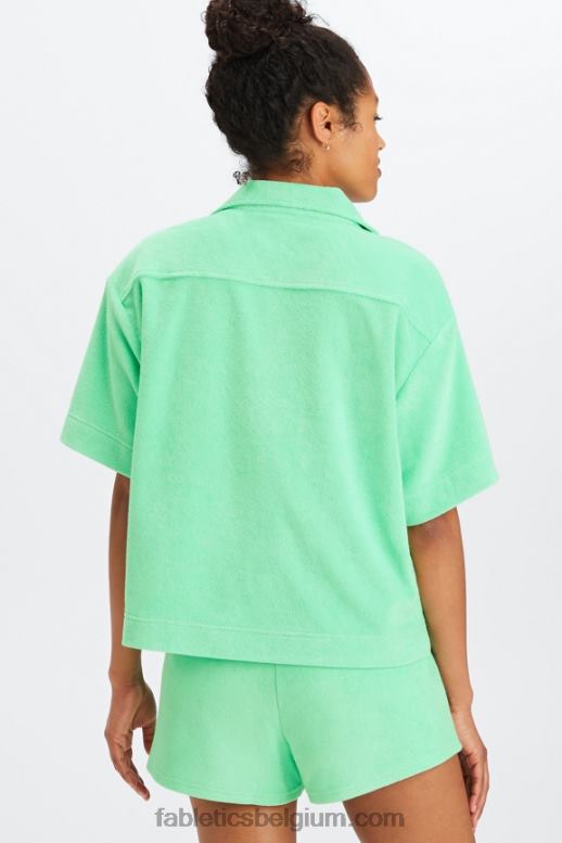 tropisch water vrouwen eiland badstof boxy knoop omhoog Fabletics LH20J2038