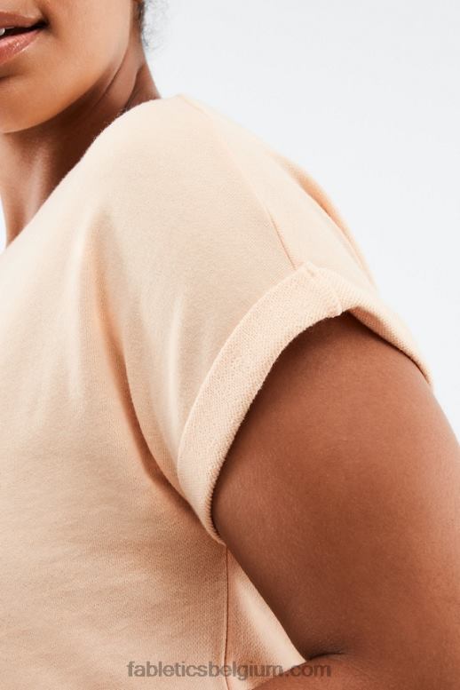warm zand vrouwen cassie sweatshirt met korte mouwen Fabletics LH20J2054