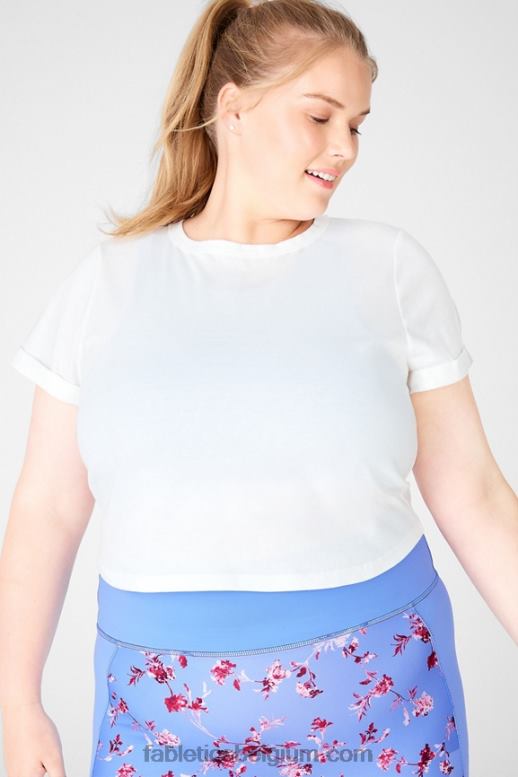 wit vrouwen Getailleerd T-shirt van 100% katoen Fabletics LH20J2108