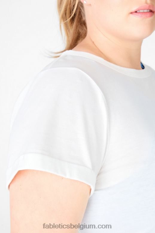 wit vrouwen Getailleerd T-shirt van 100% katoen Fabletics LH20J2108