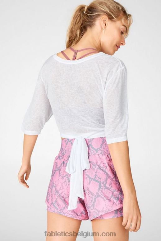 wit vrouwen Ryan T-shirt met korte mouwen Fabletics LH20J2062