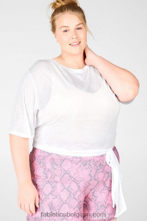 wit vrouwen Ryan T-shirt met korte mouwen Fabletics LH20J2063