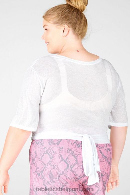wit vrouwen Ryan T-shirt met korte mouwen Fabletics LH20J2063