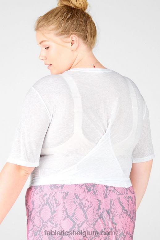wit vrouwen Ryan T-shirt met korte mouwen Fabletics LH20J2063