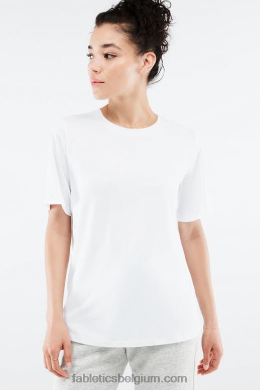 wit vrouwen droog flex lang T-shirt Fabletics LH20J2042
