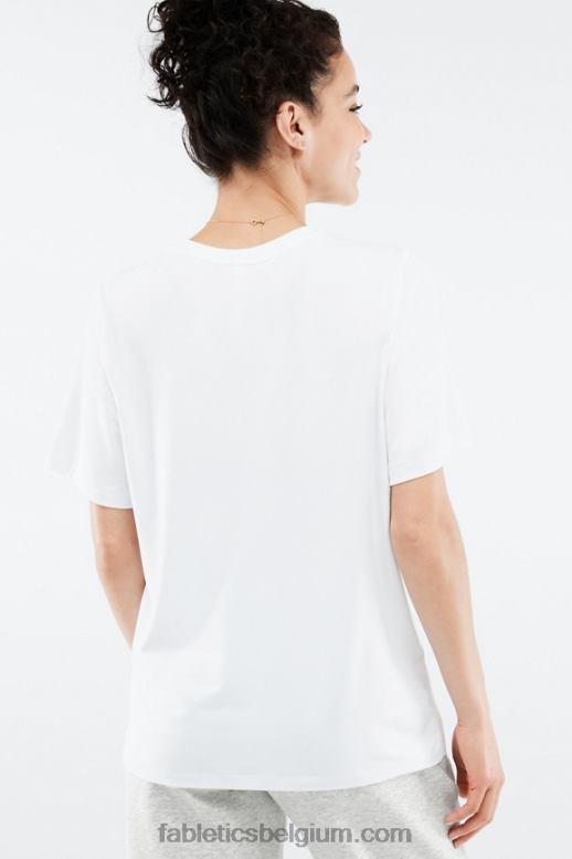 wit vrouwen droog flex lang T-shirt Fabletics LH20J2042