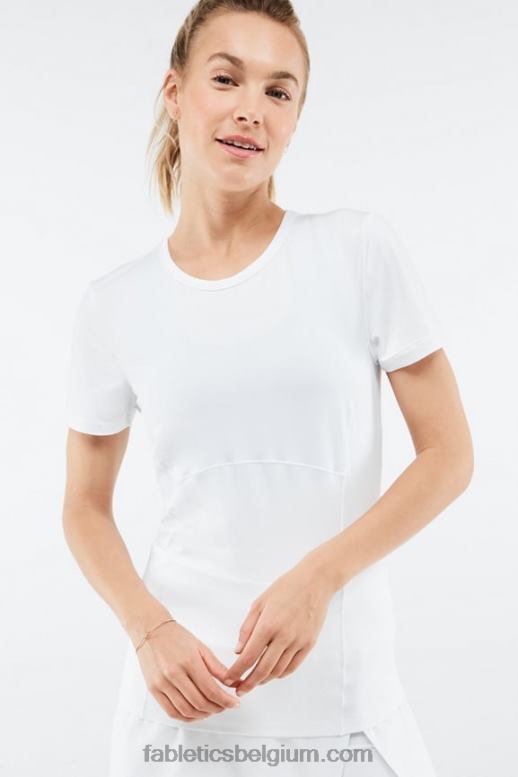 wit vrouwen feniks top met korte mouwen Fabletics LH20J2046