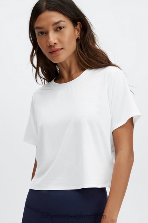 wit vrouwen milieubewust gedraaid T-shirt met korte mouwen Fabletics LH20J2049