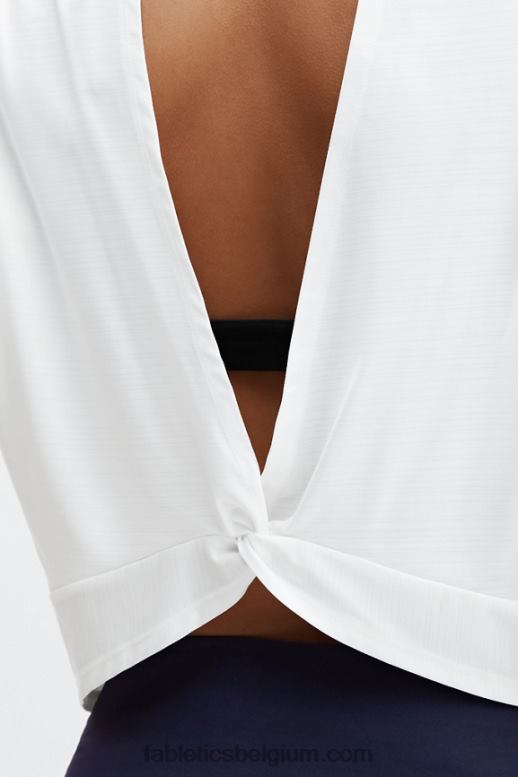 wit vrouwen milieubewust gedraaid T-shirt met korte mouwen Fabletics LH20J2049