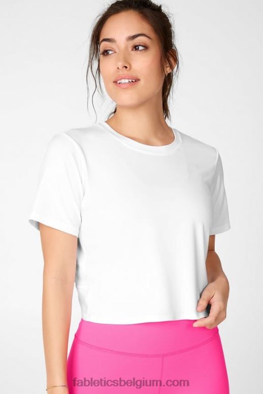 wit vrouwen pia powertouch light twist back tee Fabletics LH20J2102