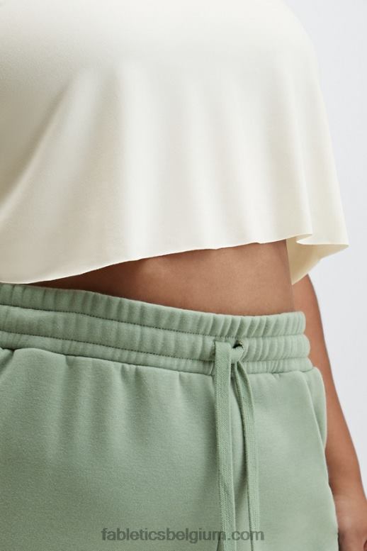 zacht wit vrouwen dry-flex ultra-cropped T-shirt met korte mouwen Fabletics LH20J1956