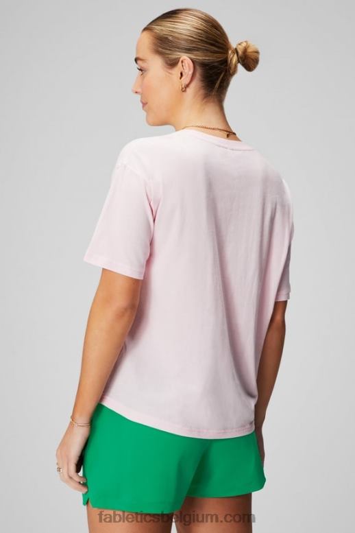 zachtroze/grafisch vrouwen vintage T-shirt met korte mouwen Fabletics LH20J1962