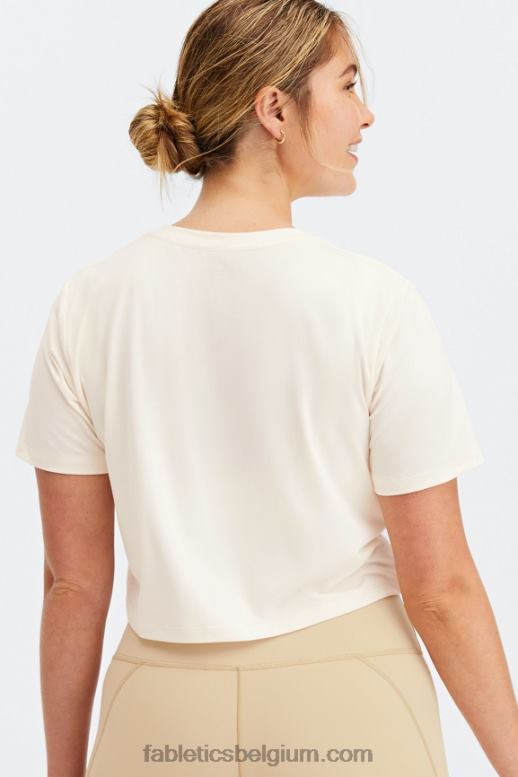 zilverreiger vrouwen dry-flex cropped T-shirt met korte mouwen Fabletics LH20J1969