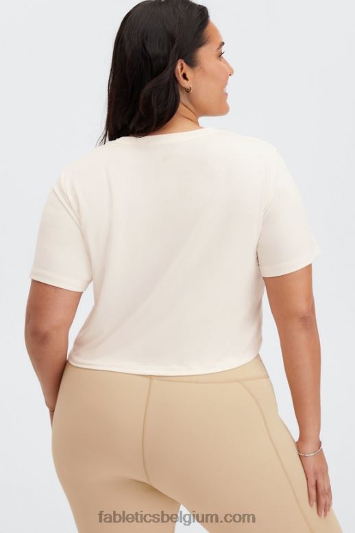 zilverreiger vrouwen dry-flex cropped T-shirt met korte mouwen Fabletics LH20J1970