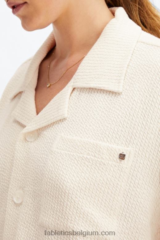 zilverreiger vrouwen gekreukte gebreide boxy-knop naar beneden Fabletics LH20J2024