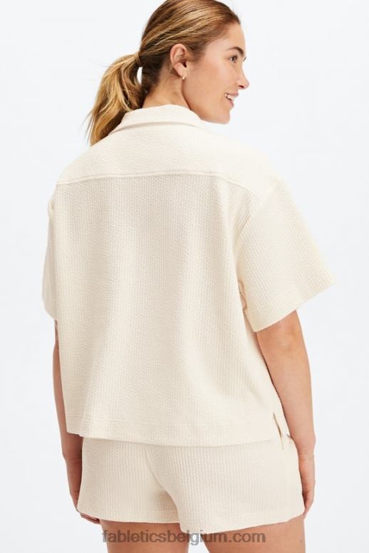 zilverreiger vrouwen gekreukte gebreide boxy-knop naar beneden Fabletics LH20J2024