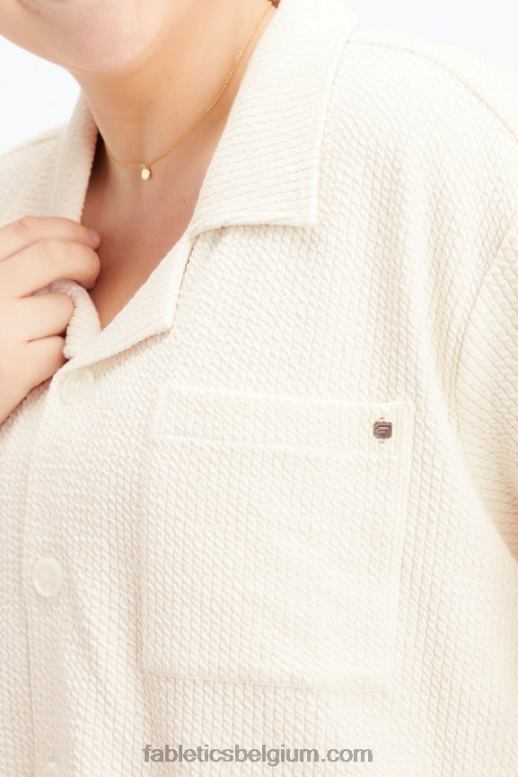 zilverreiger vrouwen gekreukte gebreide boxy-knop naar beneden Fabletics LH20J2025