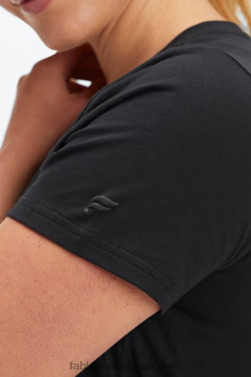 zwart vrouwen T-shirt van 100% katoenen jersey Fabletics LH20J1998