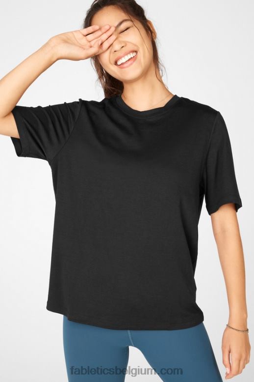 zwart vrouwen droog flex lang T-shirt Fabletics LH20J2044