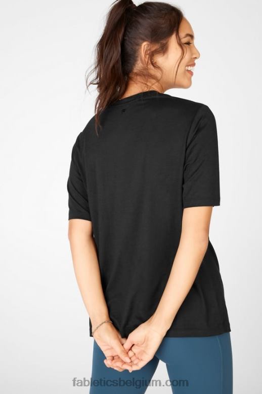 zwart vrouwen droog flex lang T-shirt Fabletics LH20J2044
