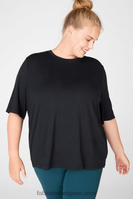 zwart vrouwen droog flex lang T-shirt Fabletics LH20J2045