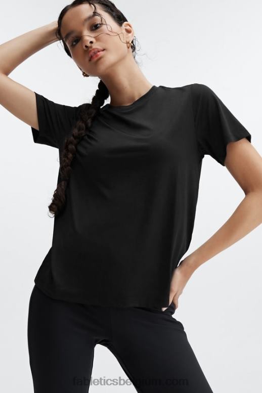 zwart vrouwen dry-flex T-shirt Fabletics LH20J2013