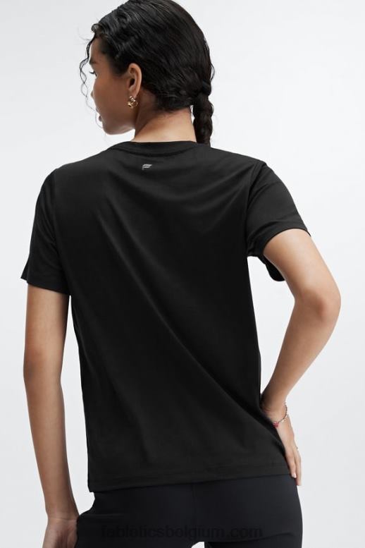 zwart vrouwen dry-flex T-shirt Fabletics LH20J2013