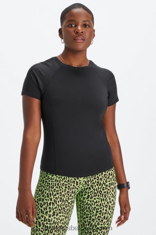 zwart vrouwen phoenix lite top met korte mouwen Fabletics LH20J1974