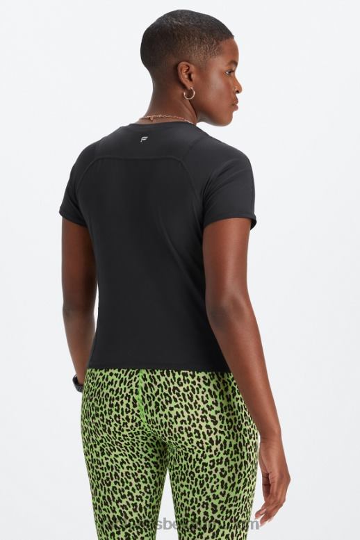 zwart vrouwen phoenix lite top met korte mouwen Fabletics LH20J1974