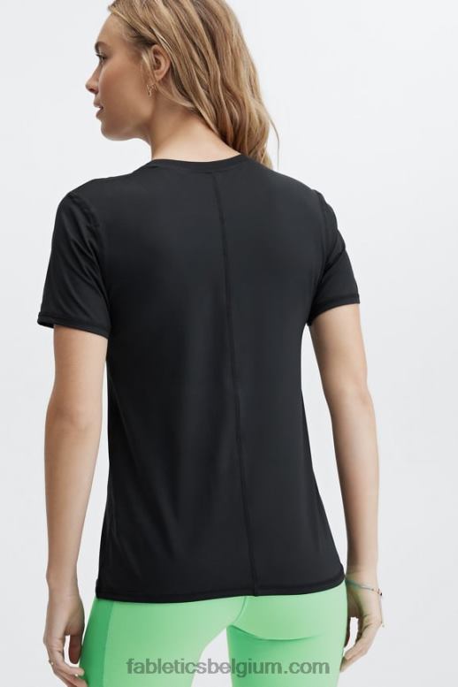 zwart vrouwen phoenix lite top met korte mouwen Fabletics LH20J1975